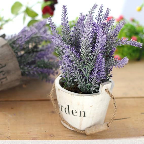 6 bundles Artificial Lavender Plant with Silk Fake Lavender Flowers