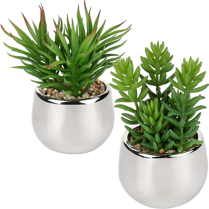 Artificial Decorative Plant in Silver Pot