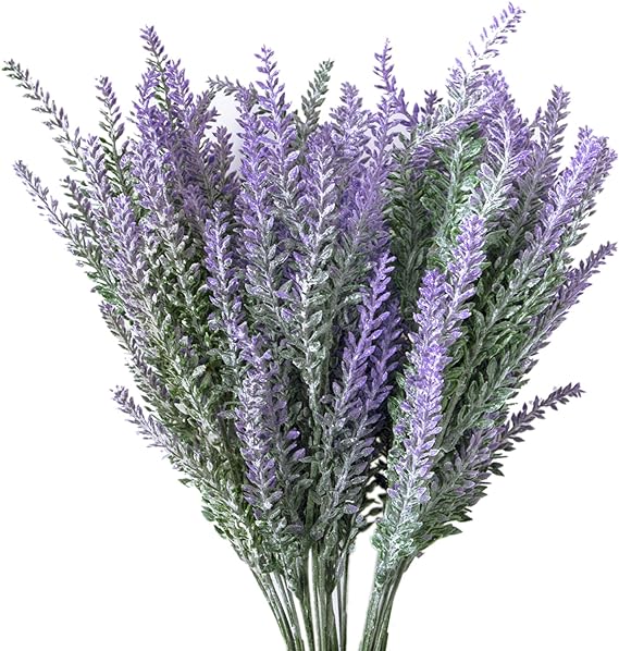 6 bundles Artificial Lavender Plant with Silk Fake Lavender Flowers